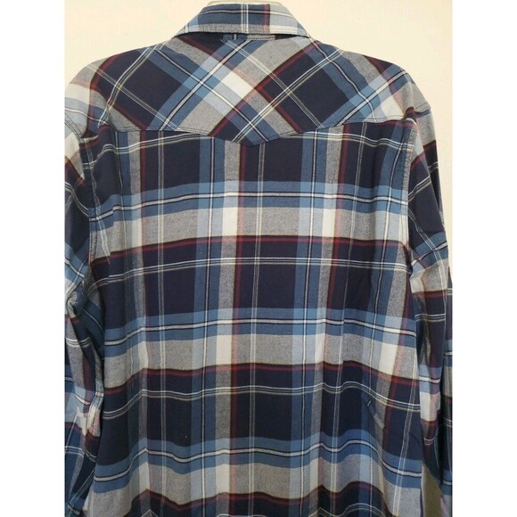 Lucky Brand Saturday Stretch Long Sleeve Western Shirt Mens XL Pearl Snap Button - Picture 16 of 16